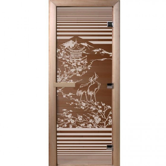 Дверь для сауны DoorWood "Япония" 190*70 (бронза матовое)