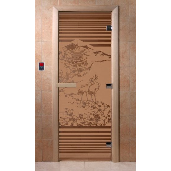 Дверь для сауны DoorWood "Япония" 190*80 (бронза матовое) купить в Магия Огня