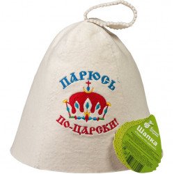 Шапка 'Парюсь по-царски!' 'Банные штучки', войлок 100% Шапка 'Парюсь по-царски!' 'Банные штучки', войлок 100%