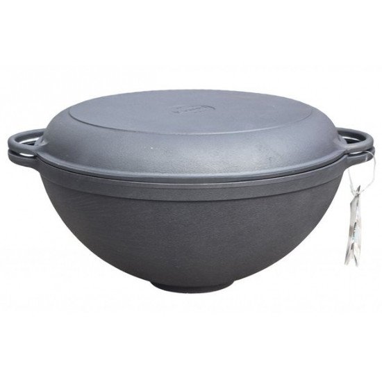 Чугунная кастрюля 'wok' 8л с чугунной крышкой-сковородой купить в Магия Огня