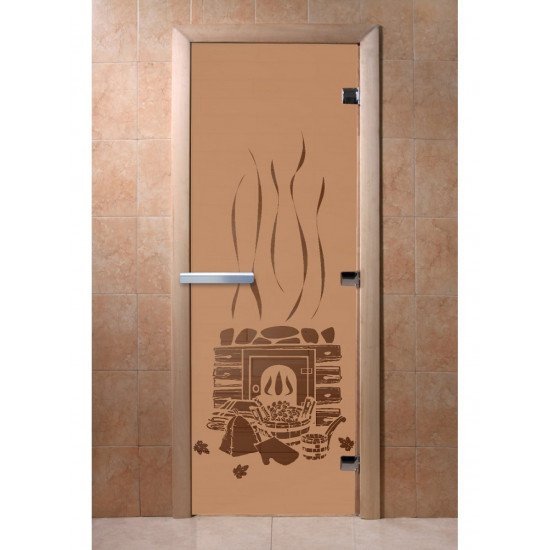 Дверь для сауны DoorWood "Банька" 190*70 (бронза матовая)